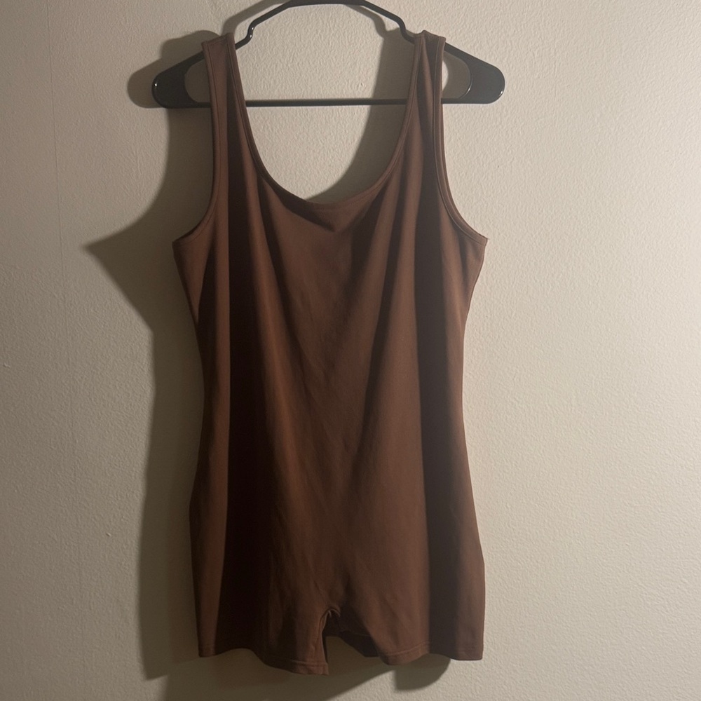 Brown Open Back Bodysuit